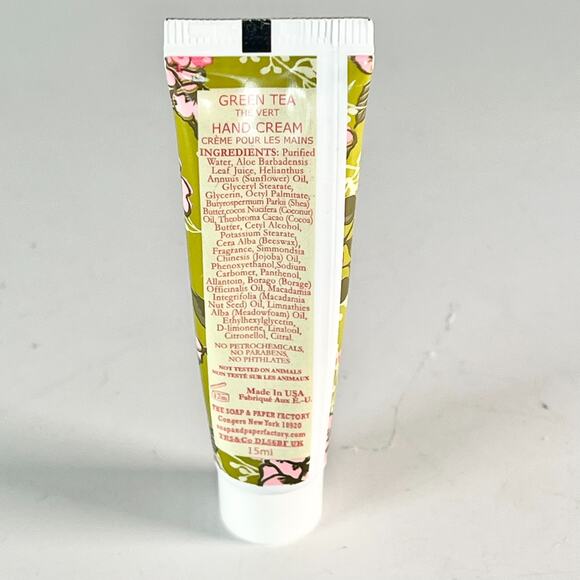 Soap & Paper Factory Green Tea The Vert Shea Hand Cream Travel .5 fl oz 15ml New - Picture 4 of 7
